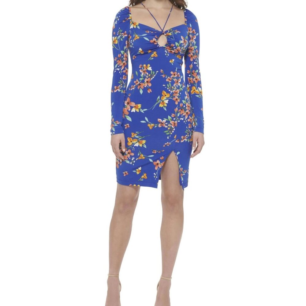 GUESS Women's Long sleeve Printed Cut Out Sheathe Dress Size 4